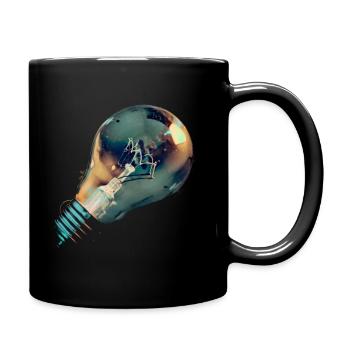 Glühbirne Strom Lampe Licht - Tasse einfarbig - Schwarz - Rechts