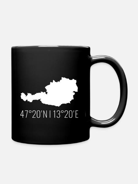 Österreich - Tasse einfarbig - Schwarz