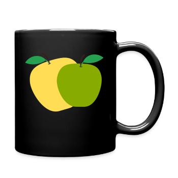 Äpfel - Tasse einfarbig - Schwarz - Rechts