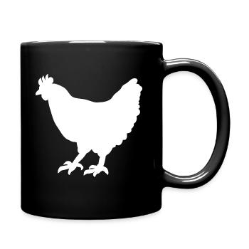 Chicken hen silhouette - Full Colour Mug - black - Right