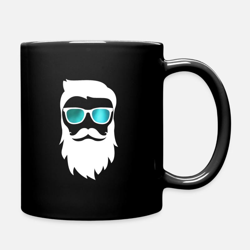 Hipper Santa with mirrored glasses - Full Colour Mug - black