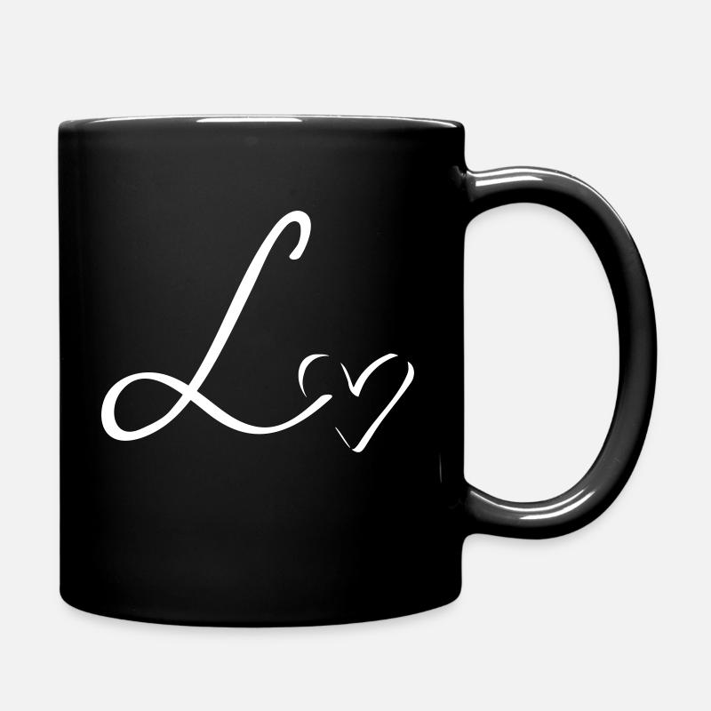 Buchstabe L Anfangsbuchstage - Tasse einfarbig - Schwarz