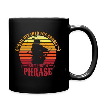 Sonnenuntergang Schiff - Tasse einfarbig - Schwarz - Rechts
