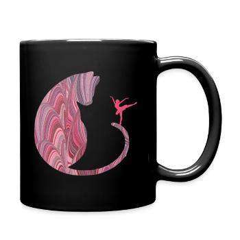 katze mit ballerina e 117 - Tasse einfarbig - Schwarz - Rechts