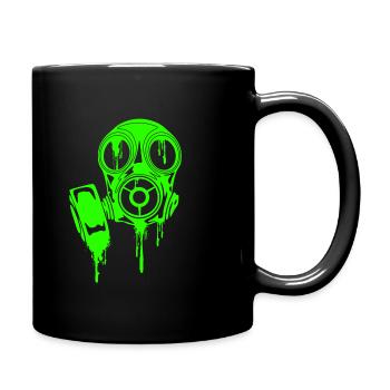 Masque à gaz masque néon masque d'horreur effrayant t-shirt - Mug uni - noir - Droite
