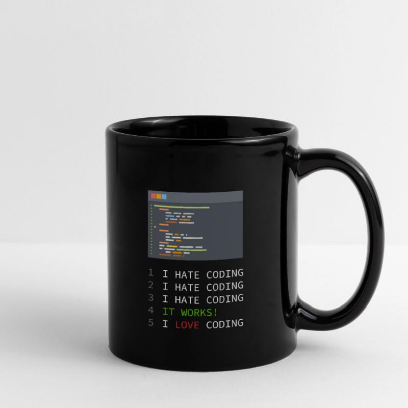 I love Coding! Programmierer, Nerds, Computer Tasse einfarbig