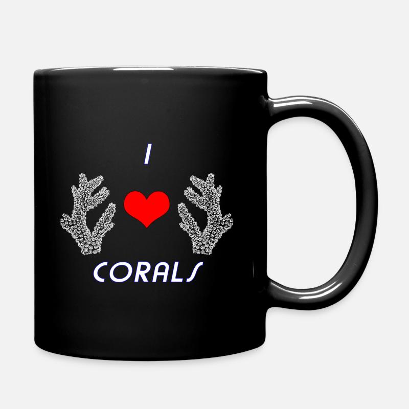 J'aime les coraux / J'aime les coraux - Mug uni - noir