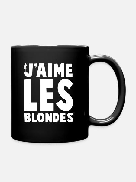 J'AIME LES BLONDES - Mug uni - noir