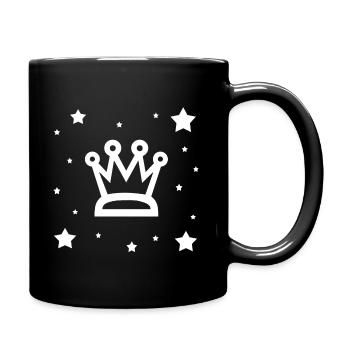 Krone mit Sternen - Tasse einfarbig - Schwarz - Rechts