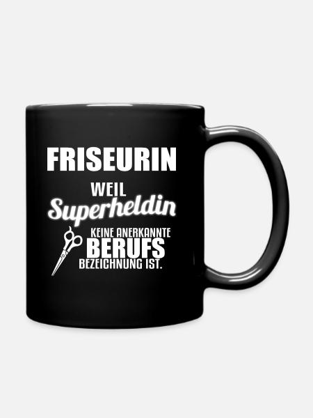 Friseurin - Tasse einfarbig - Schwarz
