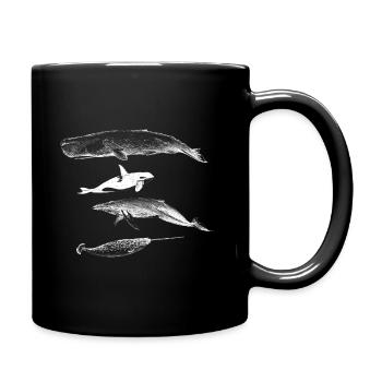 Whale blue whale sperm whale humpback whale ocean gift - Full Colour Mug - black - Right