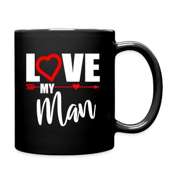 LOVE MY MAN - Valentines Day - Tasse einfarbig - Schwarz - Rechts