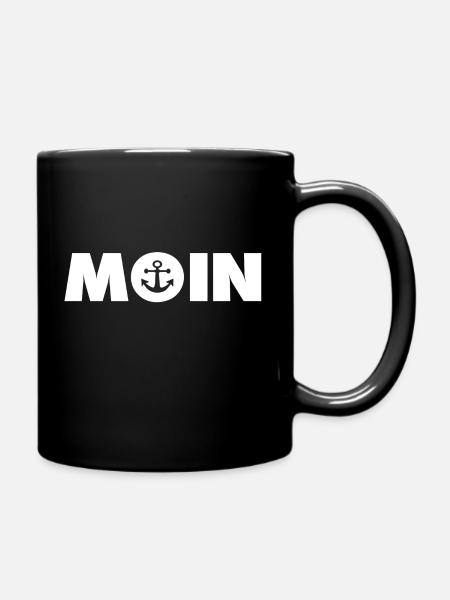 Moin moin - Tasse einfarbig - Schwarz