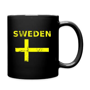 Sweden Sverige Flag Flag - Full Colour Mug - black - Right