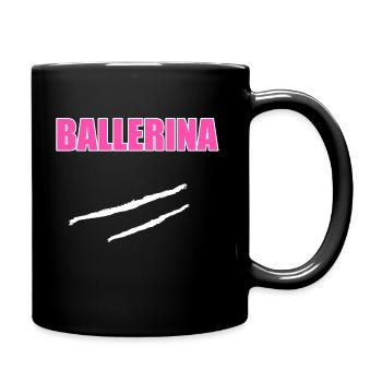 Ballerina Pepp Line Koks Ecstasy Lustiger Spruch - Tasse einfarbig - Schwarz - Rechts