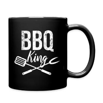 BBQ Barbecue King - Vintage white - Full Colour Mug - black - Right