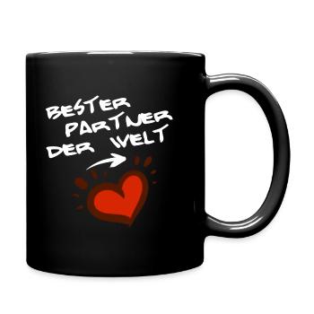 Meilleur partenaire au monde, police blanche Coupleshirt - Mug uni - noir - Droite