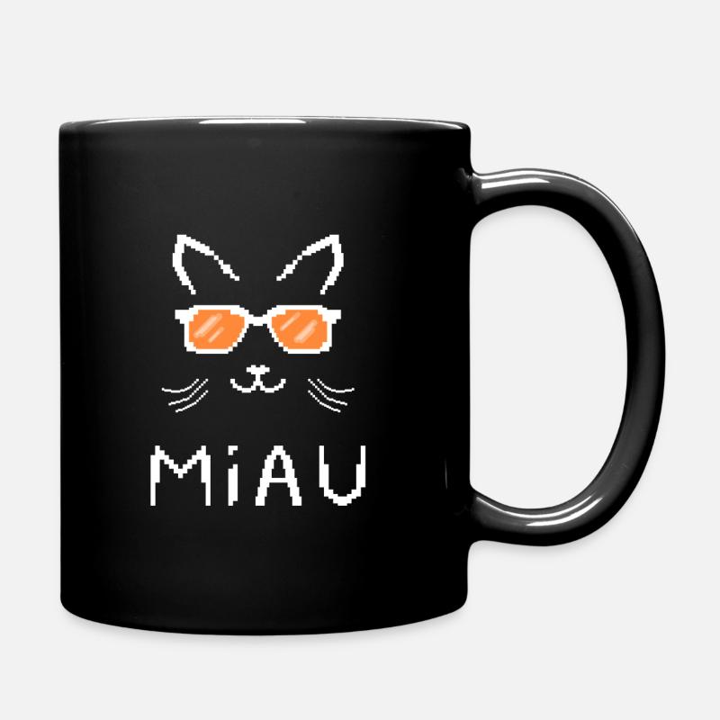 Party Katze, Hipster Cat Miau - Tasse einfarbig - Schwarz