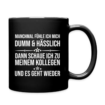 Funny saying colleague work stupid ugly joke - Full Colour Mug - black - Right