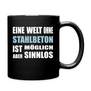 Concrete, reinforced concrete, for construction workers, cement, construction - Full Colour Mug - black - Right