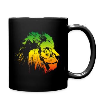 Lion reggae - Full Colour Mug - black - Right