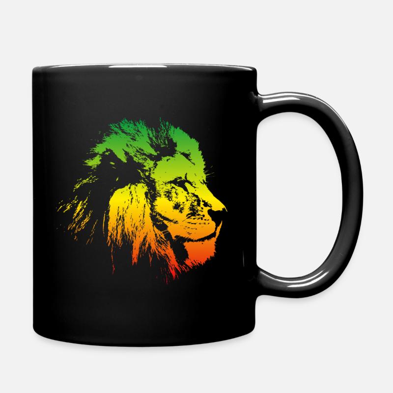 Lion reggae - Full Colour Mug - black