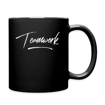 Teamwork - Tasse einfarbig - Schwarz - Rechts