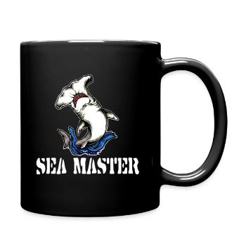 sea master, hammerhead seafaring shirt navy tattoo - Full Colour Mug - black - Right