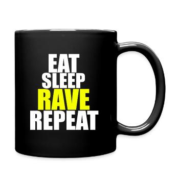 Rave Raver Techno Eat Sleep Rave Repeat - Mug uni - noir - Droite