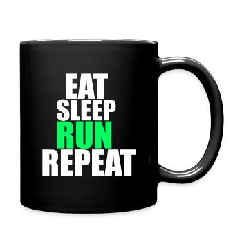 Eat Sleep Run Repeat! - Full Colour Mug - black - Right