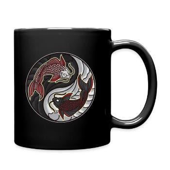 Koi Yin Yang | Fish Fishing Aquarium Fish Tank - Full Colour Mug - black - Right