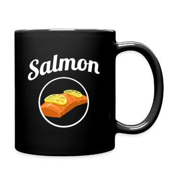 Salmon Lachs Fisch Geschenkidee Geschenk - Tasse einfarbig - Schwarz - Rechts