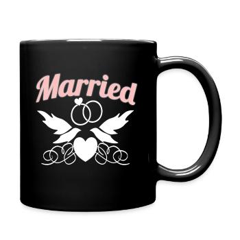 Married Hochzeit Heiraten Geschenk - Tasse einfarbig - Schwarz - Rechts
