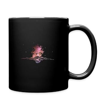 Segelschiff - Tasse einfarbig - Schwarz - Rechts