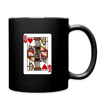 Herz König Poker King Queen Paare Geschenk - Tasse einfarbig - Schwarz - Rechts