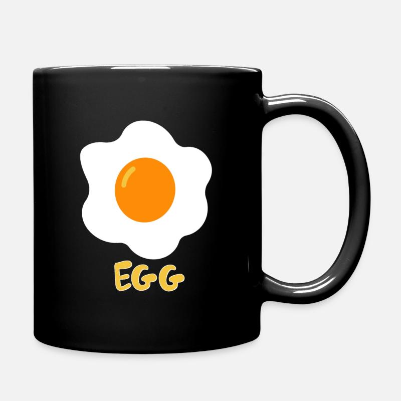 Fried egg eating egg - Full Colour Mug - black