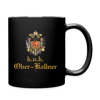 Vintage Österreich k.u.k. Oberkellner Wappen - Tasse einfarbig - Schwarz - Rechts