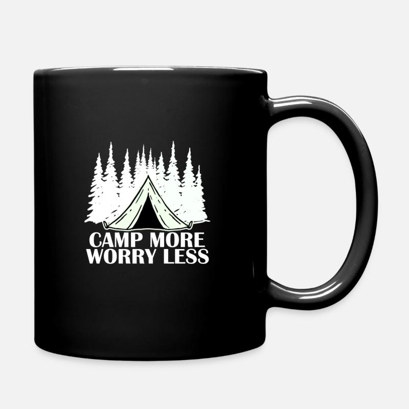 Camping Forest Camp More Worry Less - Full Colour Mug - black