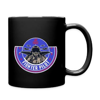 Jet Airplane Fighter Pilot Shirt Airplane - Full Colour Mug - black - Right
