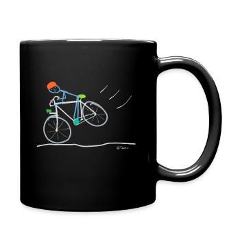 Cycling Stick Figure, Team Crew Fun - Full Colour Mug - black - Right