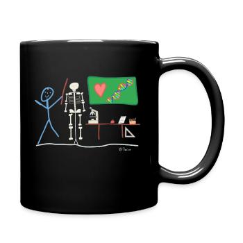 Teacher pupil stickman biology nature - Full Colour Mug - black - Right