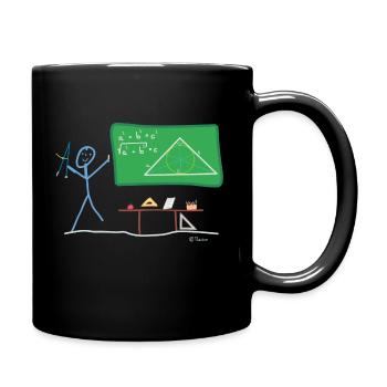 School stickman, geometry task math - Full Colour Mug - black - Right