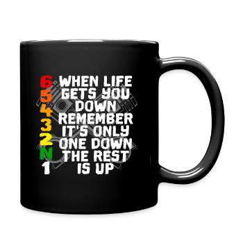 Quand la vie vous dérange motard motard - Mug uni - noir - Droite