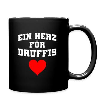 Ein Herz für Druffis Raver Drogen Geschenk - Tasse einfarbig - Schwarz - Rechts