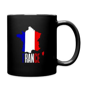 Frankreich - France Geschenk - Tasse einfarbig - Schwarz - Rechts