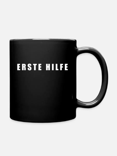 Erste Hilfe - Tasse einfarbig - Schwarz