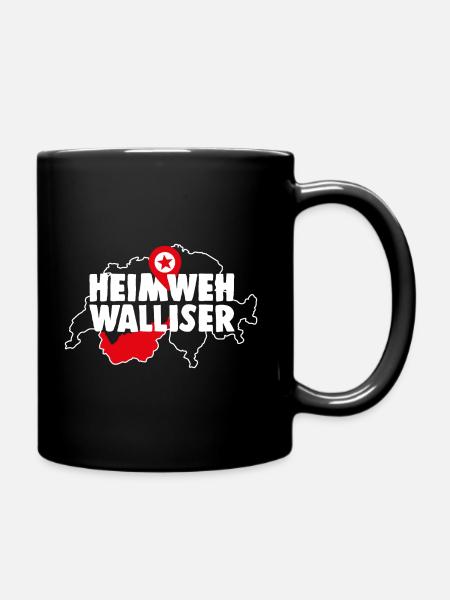 HEIMWEH WALLISER - Tasse einfarbig - Schwarz