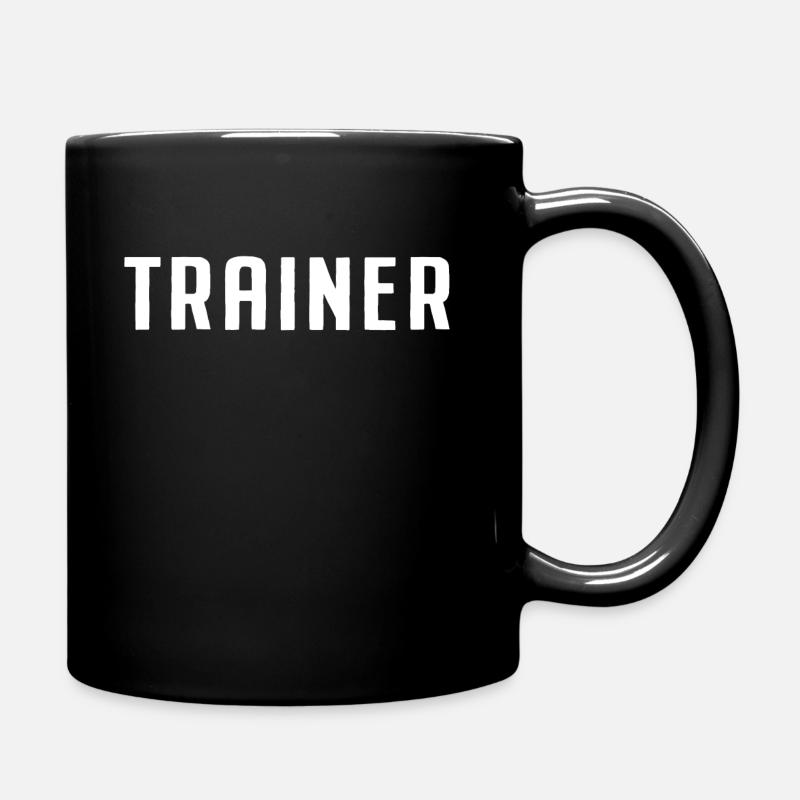 TRAINER Retro - Rückseiten Beschriftung - Tasse einfarbig - Schwarz