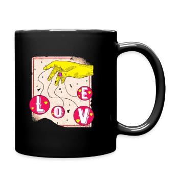 Liebeskugeln,Love Hand,Liebe Shirt Plakat verliebt - Tasse einfarbig - Schwarz - Rechts