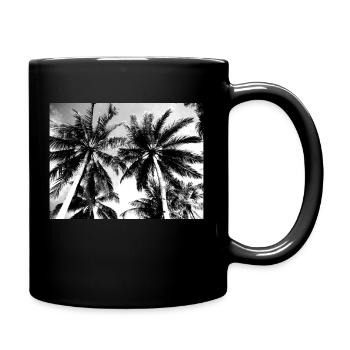 Schwarz Weiße Palmen IMG 20190602 111239 - Tasse einfarbig - Schwarz - Rechts